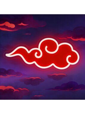 Cloud Neon Sign Red Cloud UV Printed LED Neon Light Anime Theme Cloud Neon Sign